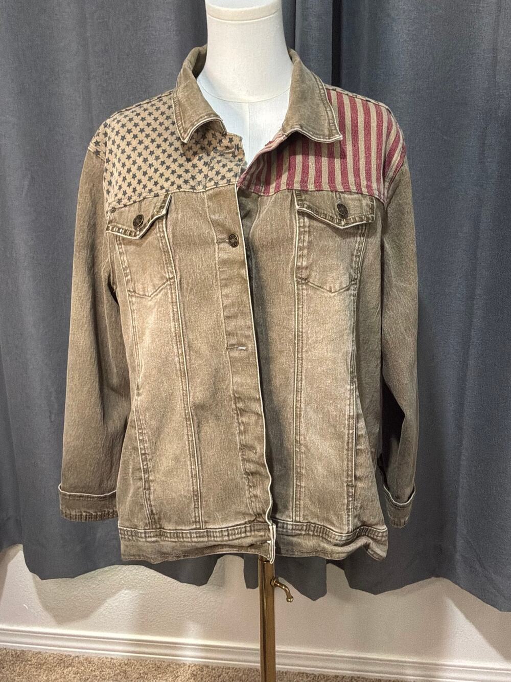 DG2 Diane Gilman 1X Americana Denim Jacket